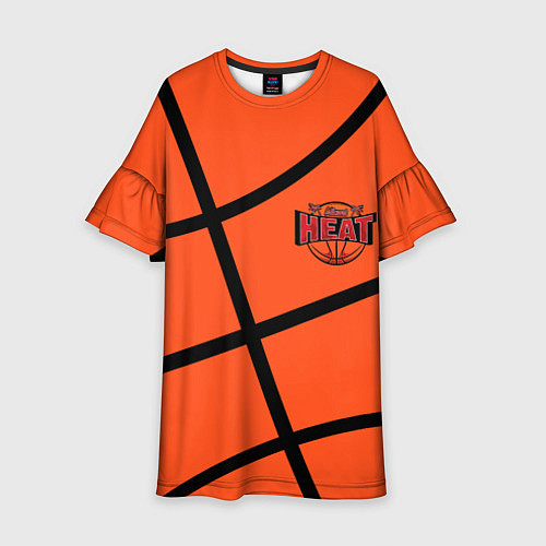 Детское платье Майами Хит - баскетболная разметка / 3D-принт – фото 1