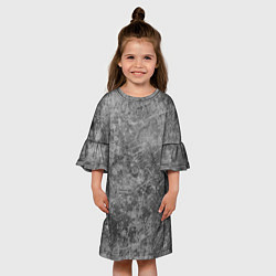 Платье клеш для девочки Абстракция - grey polished chip, цвет: 3D-принт — фото 2