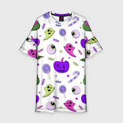 Детское платье Halloween purple pumpkin pattern