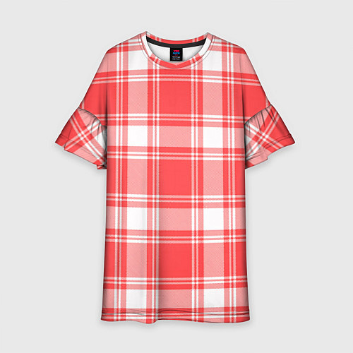 Детское платье Checked red white / 3D-принт – фото 1