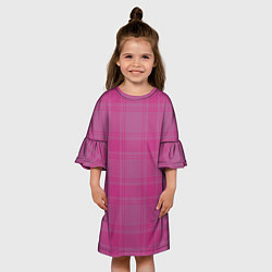 Платье клеш для девочки Checkered pink, цвет: 3D-принт — фото 2