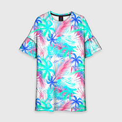 Детское платье Palm blue light blue