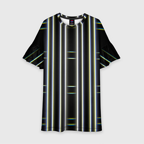 Детское платье Neon yellow blue white / 3D-принт – фото 1