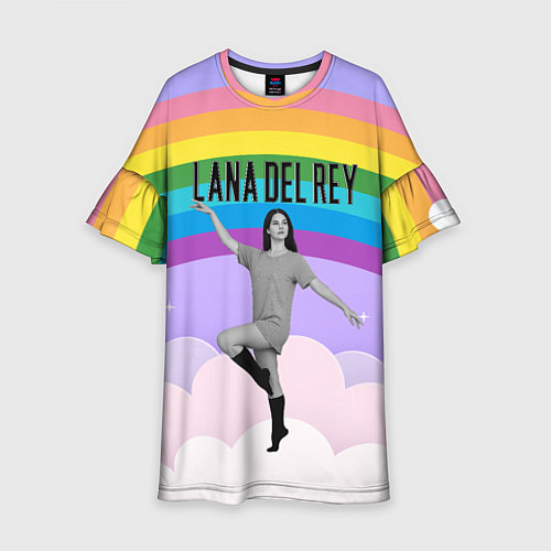 Детское платье Lana Del Rey на фоне радуги / 3D-принт – фото 1