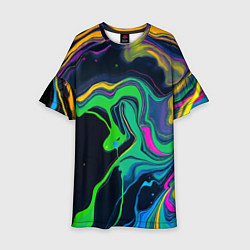 Детское платье Разводы и переливы разноцветной краски