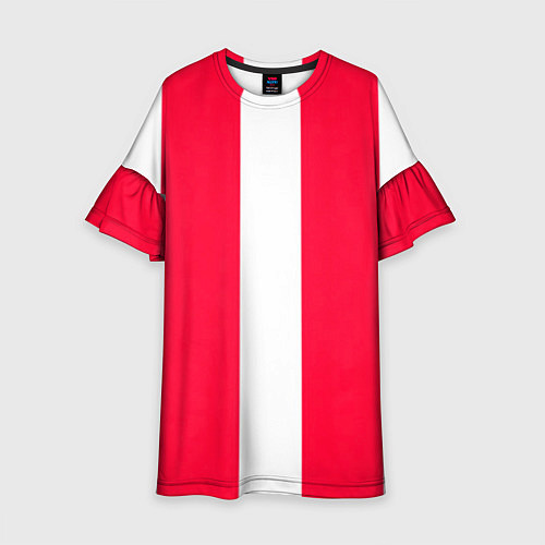 Детское платье Color red white line / 3D-принт – фото 1