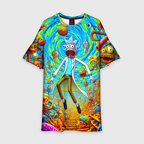 Детское платье Кошмарный сон Рика Санчеса - нейроарт фантазия / 3D-принт – фото 1
