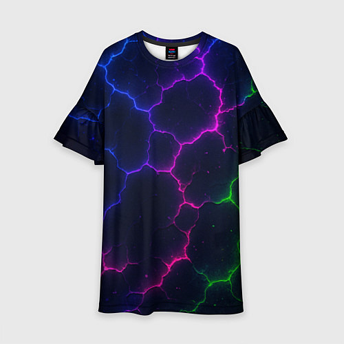 Детское платье Неоновый разлом / 3D-принт – фото 1