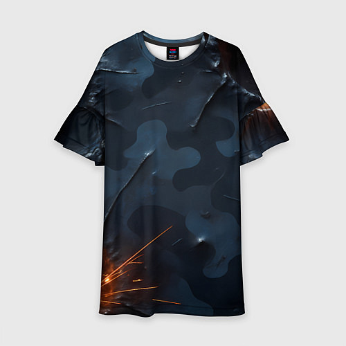 Детское платье Камуфляжная текстура с дырами / 3D-принт – фото 1