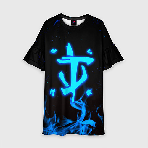 Детское платье Дум огонь лого / 3D-принт – фото 1