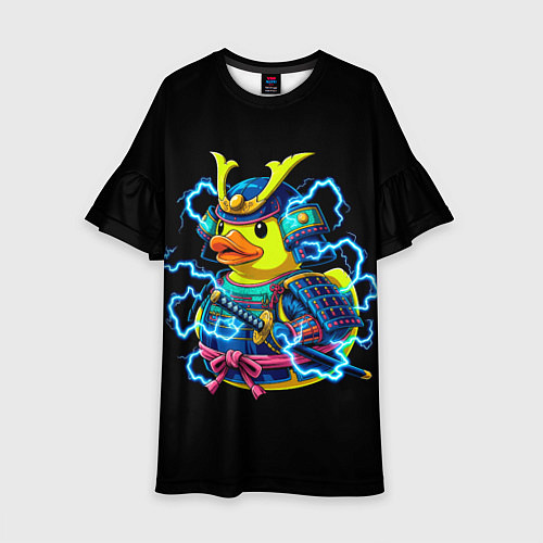 Детское платье Электрическая уточка самурай / 3D-принт – фото 1