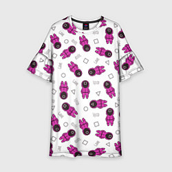 Платье клеш для девочки Персонажи корейского сериала игра в кальмара, цвет: 3D-принт