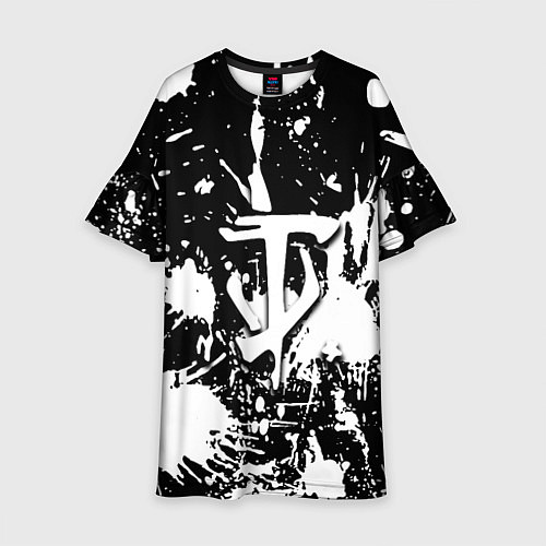 Детское платье Doom белые краски / 3D-принт – фото 1