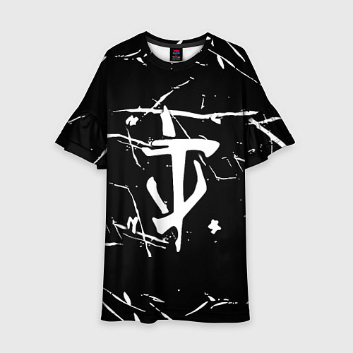 Детское платье Doom logo штрихи / 3D-принт – фото 1