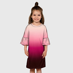 Платье клеш для девочки Градиент transcendent pink омбре, цвет: 3D-принт — фото 2
