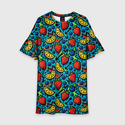 Детское платье Летний вайб - фрукты и ягоды паттерн