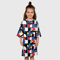 Платье клеш для девочки Геометрия букв, цвет: 3D-принт — фото 2