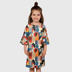 Платье клеш для девочки Ритмы Баухауса, цвет: 3D-принт — фото 2