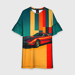 Детское платье Спорткар ретрофутуризм поп-арт 1970-е