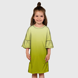 Платье клеш для девочки Градиент лаймовый, цвет: 3D-принт — фото 2