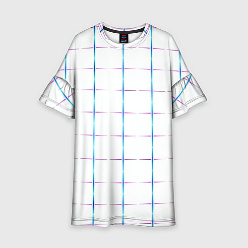 Детское платье Color white blue stripes / 3D-принт – фото 1