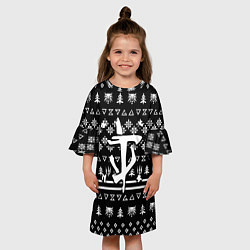 Платье клеш для девочки Doom x witcher pattern, цвет: 3D-принт — фото 2