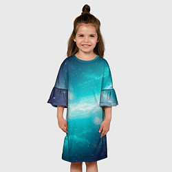 Платье клеш для девочки Галактическое сияние небес, цвет: 3D-принт — фото 2