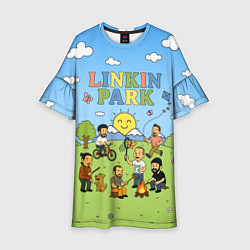 Детское платье Linkin Park мультяшный стиль на поляне