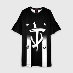 Платье клеш для девочки Doom line white, цвет: 3D-принт