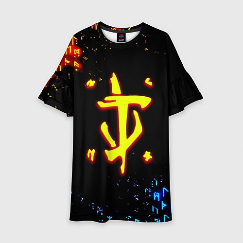 Детское платье Doom огненные символы / 3D-принт – фото 1