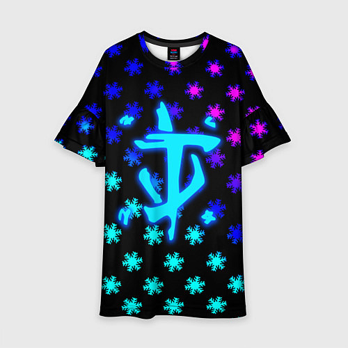 Детское платье Doom winter neon / 3D-принт – фото 1