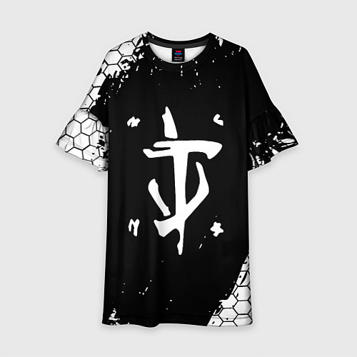 Детское платье Doom соты краски / 3D-принт – фото 1