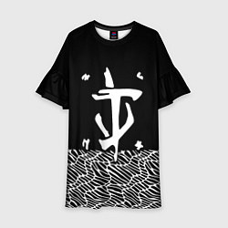 Платье клеш для девочки Doom геометрия линии, цвет: 3D-принт