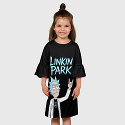 Платье клеш для девочки Linkin Park и Рик рокер двухсторонняя, цвет: 3D-принт — фото 2