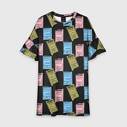 Платье клеш для девочки Советские билеты транспорта, цвет: 3D-принт