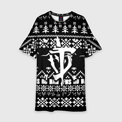 Платье клеш для девочки Doom x elders scrolls pattern, цвет: 3D-принт