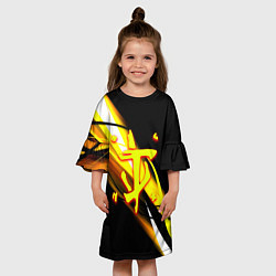 Платье клеш для девочки Doom геометрия из полос, цвет: 3D-принт — фото 2