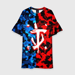 Платье клеш для девочки Doom камуфляж текстура, цвет: 3D-принт
