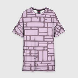 Платье клеш для девочки Кирпичная кладка, цвет: 3D-принт