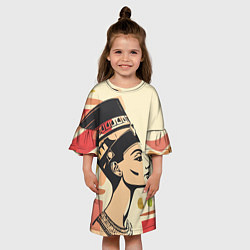 Платье клеш для девочки Нефертити, цвет: 3D-принт — фото 2