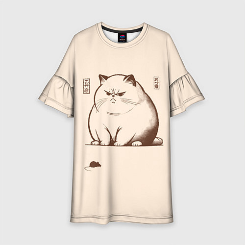 Детское платье Недовольный кот и мышь / 3D-принт – фото 1