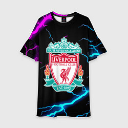 Платье клеш для девочки Liverpool neon storm, цвет: 3D-принт