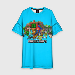 Платье клеш для девочки Мобы майнкрафт, цвет: 3D-принт