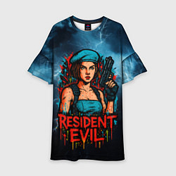 Платье клеш для девочки Resident Evil Джилл Валентайн граффитти, цвет: 3D-принт