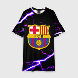 Платье клеш для девочки Barcelona neon storm, цвет: 3D-принт