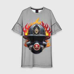 Платье клеш для девочки Пожарник, цвет: 3D-принт