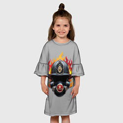 Платье клеш для девочки Пожарник, цвет: 3D-принт — фото 2