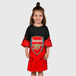 Платье клеш для девочки Arsenal текстура краски, цвет: 3D-принт — фото 2