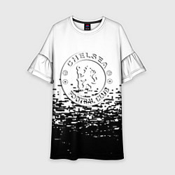 Платье клеш для девочки Челси пиксели черные, цвет: 3D-принт