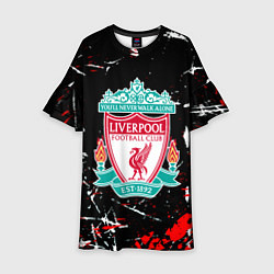 Платье клеш для девочки Liverpool штрихи красок, цвет: 3D-принт